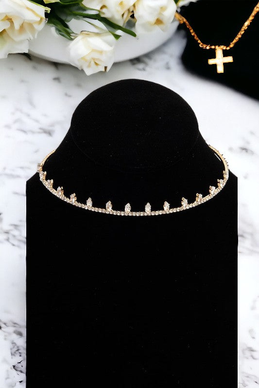 Spike Gemstone Choker Necklace