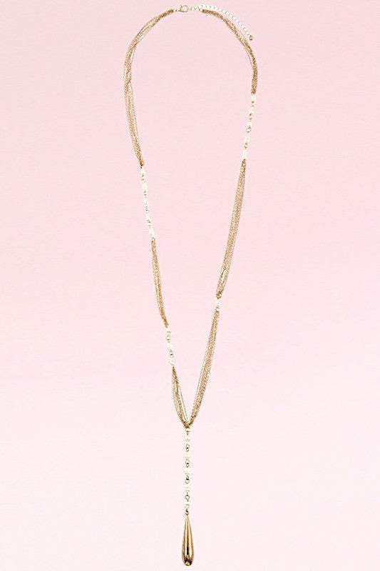 Water Pearl Multi Chain Long Necklace