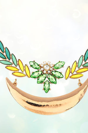 GEM ORNATE BIB NECKLACE AND MATCHING EARRING SET