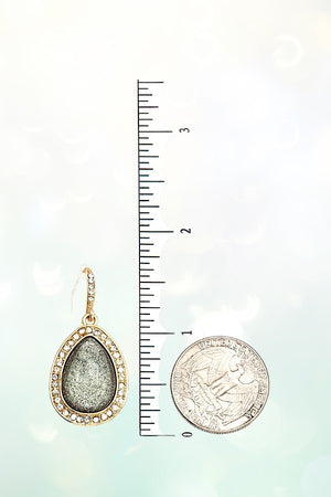 OPAL TEARDROP FRAMED DROP EARRING