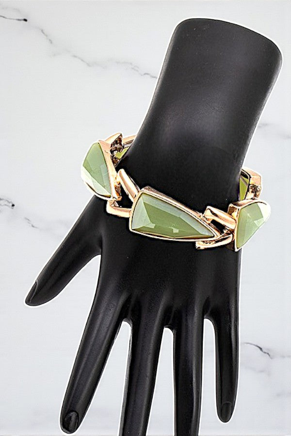 FACETED TRIANLE LINK BRACELET