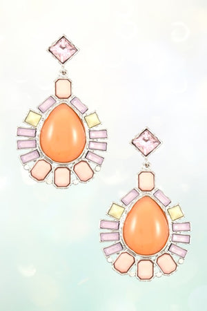 Teardrop Crystal Gem Dangle Earring