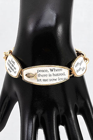 ST FRANCIS PRAYER ETCHED CHAIN LINK BRACELET