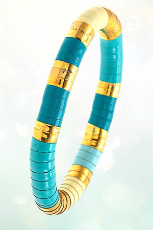 VIBRANT MULTI COLOR TUBE BEAD STRETCH BRACELET