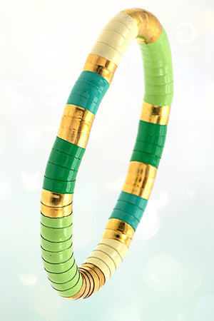 VIBRANT MULTI COLOR TUBE BEAD STRETCH BRACELET