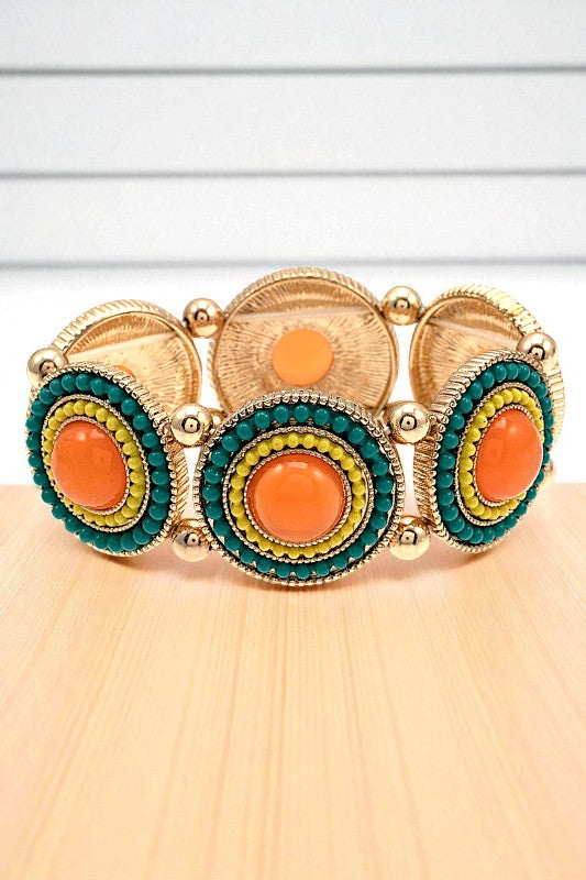 ROUND BEAD LINK STRETCH BRACELET