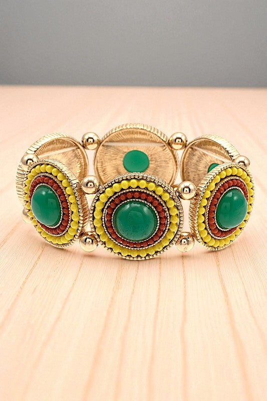 ROUND BEAD LINK STRETCH BRACELET