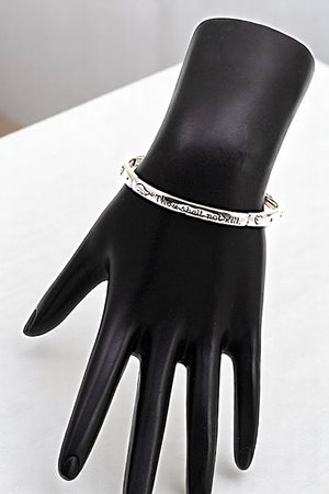 MESSAGE AND HEART ETCHED STRETCH BRACELET