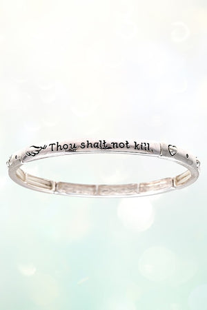 MESSAGE AND HEART ETCHED STRETCH BRACELET