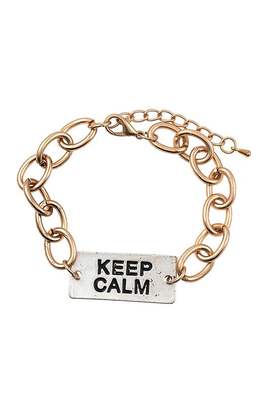 KEEP CALM BAR CHAIN BRACELET