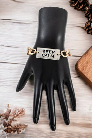 KEEP CALM BAR CHAIN BRACELET