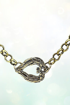 TQ GEM ACCENT HEART CHAIN LINK LONG NECKLACE