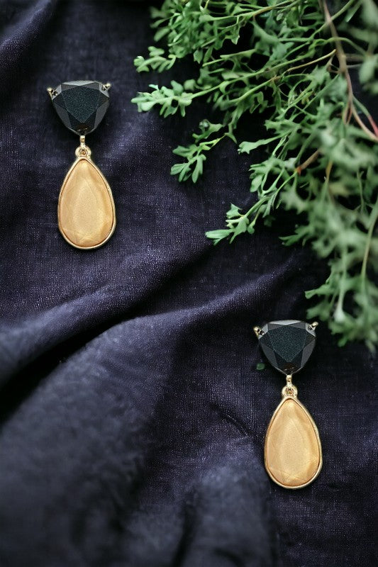 Faceted Double Drop Earring