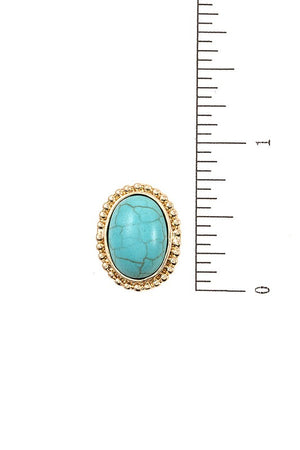 OVAL FRAMED GEM POST EARRING