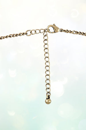 HAMMERED BAR FAN FRINGE STATEMENT NECKLACE AND MATCHING EARRING SET