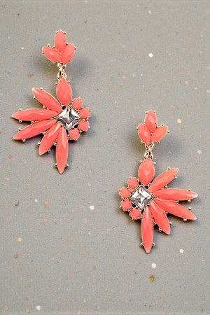 SEMI SPIKE FRAMED ACRYLIC EARRING