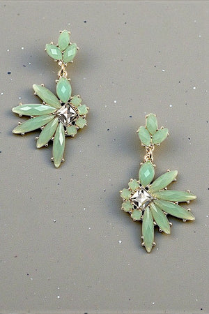 SEMI SPIKE FRAMED ACRYLIC EARRING