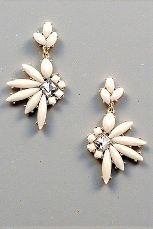 SEMI SPIKE FRAMED ACRYLIC EARRING