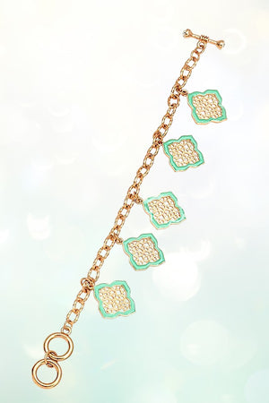 MOROCCAN CUT OUT CHARMS DANGLE CHAIN BRACELET
