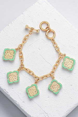 MOROCCAN CUT OUT CHARMS DANGLE CHAIN BRACELET