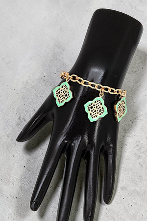 MOROCCAN CUT OUT CHARMS DANGLE CHAIN BRACELET