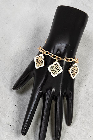 MOROCCAN CUT OUT CHARMS DANGLE CHAIN BRACELET
