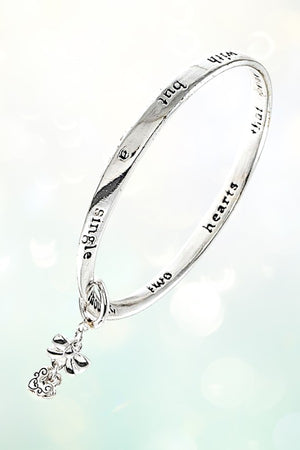 ANGEL CHARM TWIST BANGLE BRACELET
