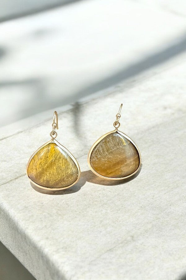 Stone Framed Dangle Earring