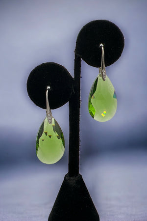 Faceted Glass Teardrop Earring