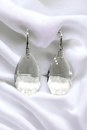 Faceted Glass Teardrop Earring