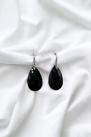 Faceted Glass Teardrop Earring