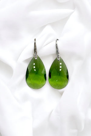 Faceted Glass Teardrop Earring