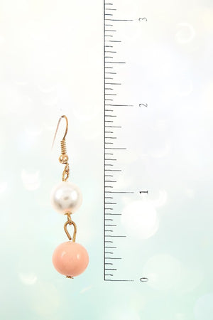 PEARL AND GLASS BEAD DANGLE BIB NECKLACE AND MATCHING EARRING SET