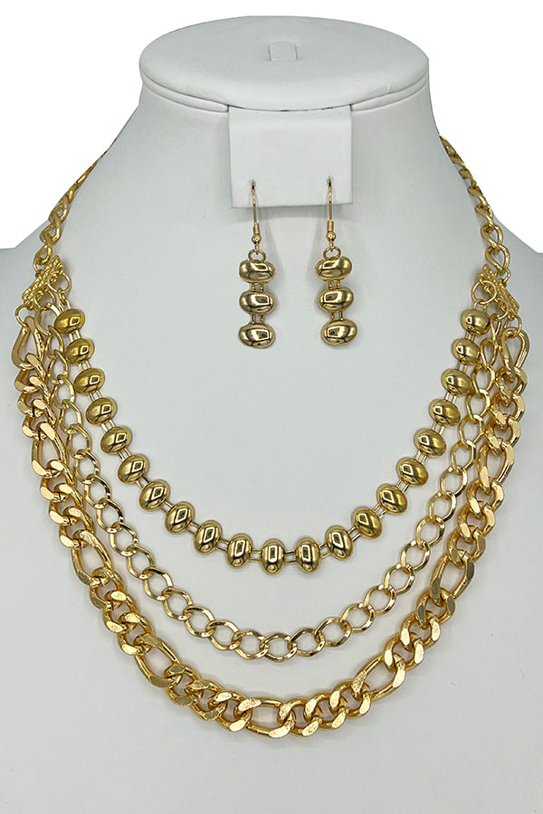 Multi Chain Fashion Necklace Set