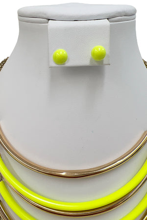 Multi Chain Bar Link Necklace Set