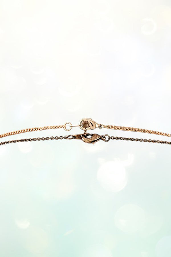 ELONGATED NUGGET GEM CHAIN TASSEL NECKLACE