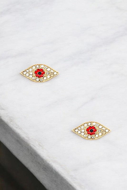 Evil Red Eye Post Earring