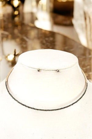 GEM PAVE CHOKER NECKLACE SET