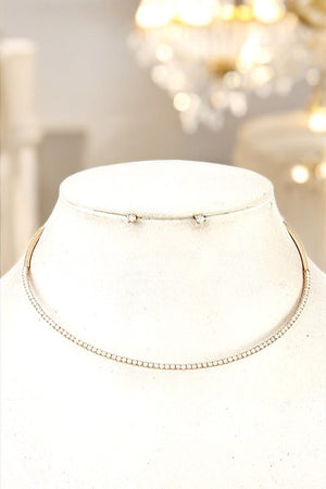 GEM PAVE CHOKER NECKLACE SET