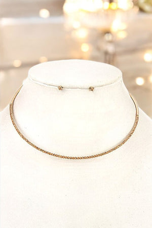 GEM PAVE CHOKER NECKLACE SET