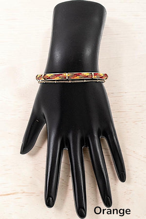 MULTI COLOR ROPE AND CHAIN CUFF BRACELET