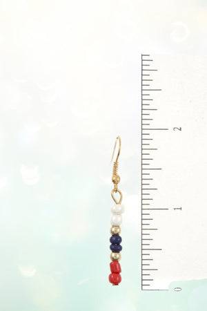MULTI SEED BEADS FRINGE STATEMENT BIB NECKLACE AND EARRING SET