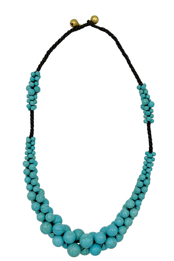 Clsuter Gemstone Bib Necklace