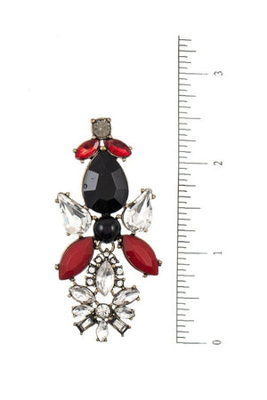 FACETED MIX GEM DROP EARRING