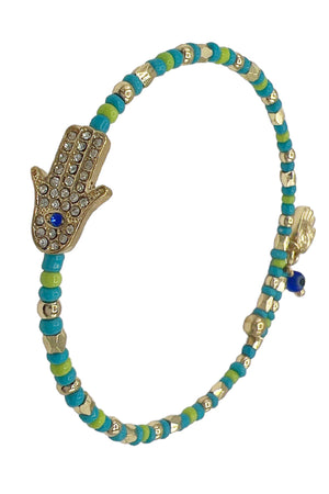 Hamsa Hand Bead Bracelet