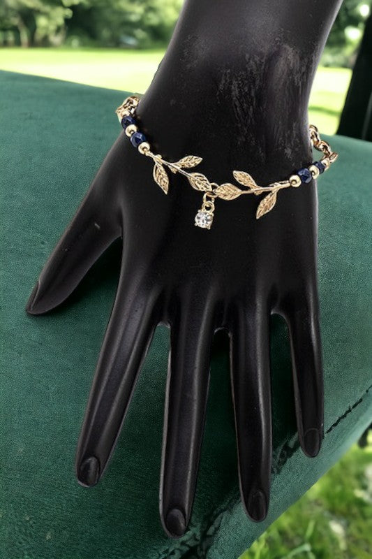 Leaf Bead Chain Bracelet