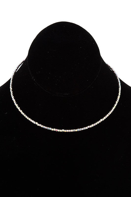 RHINESTONE PAVE FLEX CHOKER NECKLACE