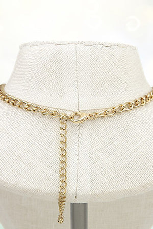 ACRYLIC SEMI FLORAL GEM BIB NECKLACE SET