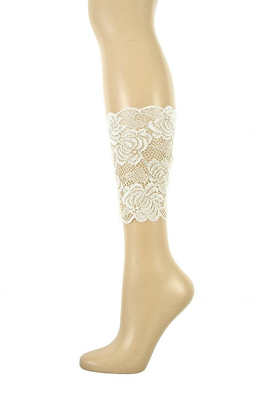 Floral Lace Pattern Boot Cuff