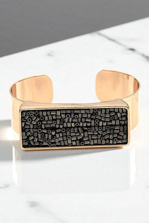 SEED BEAD BAR ACCENT CUFF BRACELET